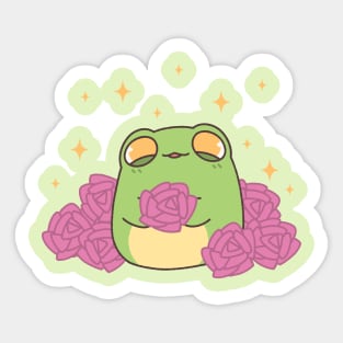 The Frog and The Rose (Pink) Sticker